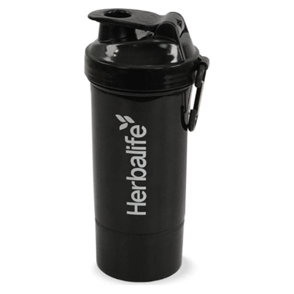 Herbalife Shaker met extra vakjes 600ml - Zwart